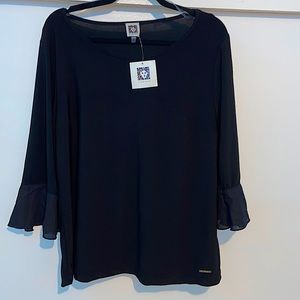 Anne Klein Chiffon-Cuffed Top